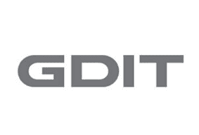 GDIT logo in gray letters on a white background, representing technology and innovation solutions.
