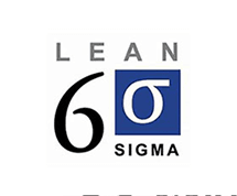 Lean Six Sigma logo with text and symbols, representing process improvement and efficiency methodologies.