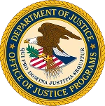 Seal of the Department of Justice Office of Justice Programs with eagle and shield emblem.