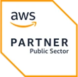 AWS Public Sector Partner badge, indicating collaboration and expertise in cloud services for public sector projects.
