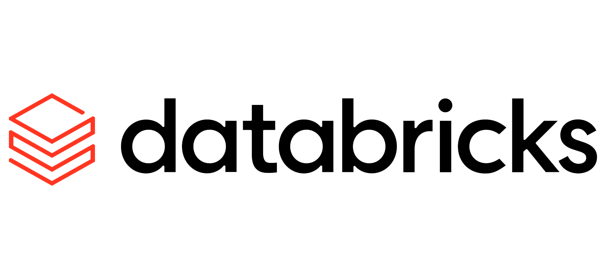 Databricks logo featuring a stacked cube design in red and black, representing data analytics and cloud computing solutions for businesses.